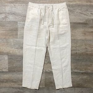 Tommy Bahama Relax 100% Linen Drawstring Beach Pants Beige Men’s Size L Large